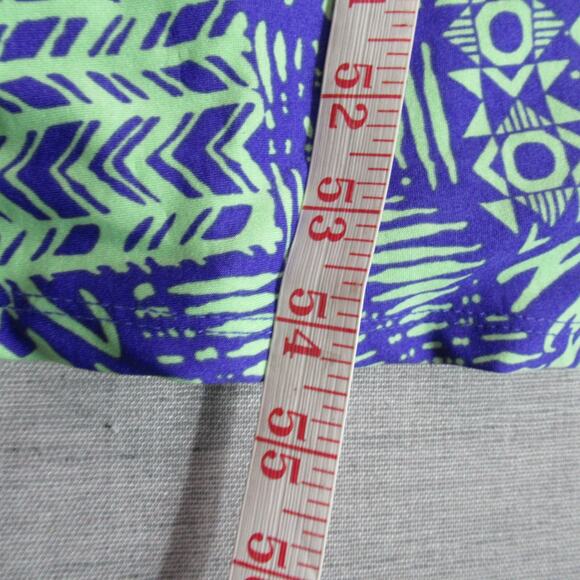 Madison Leigh Dress Womens Sz 2X Purple Green Geometric Short Sleeve Maxi Flirty - Picture 5 of 9